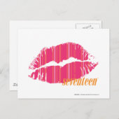 Carte Postale Rayures minces magenta (Devant / Derrière)