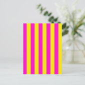 Carte Postale Rayures Rose Chaud Et Jaune Canari (Debout devant)