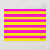 Carte Postale Rayures Rose Chaud Et Jaune Canari (Dos)