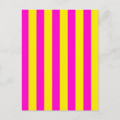 Carte Postale Rayures Rose Chaud Et Jaune Canari (Devant)
