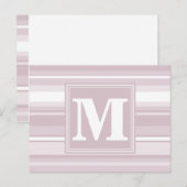 Carte Postale Rayures rose quartz monogramme (Devant / Derrière)