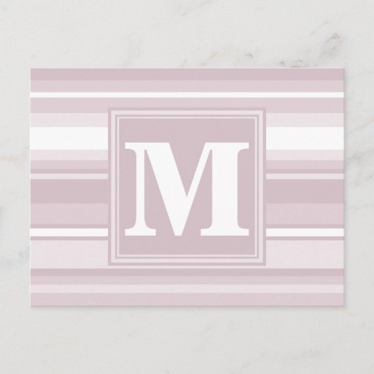Carte Postale Rayures rose quartz monogramme (Devant)
