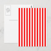 Carte Postale Rayures rouges et blanches verticales (Devant / Derrière)