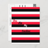 Carte Postale Rayures rouges, noires et blanches (Devant / Derrière)