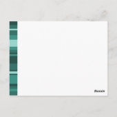 Carte Postale Rayures sarcelle monogramme (Dos)