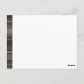 Carte Postale Rayures taupe monogramme (Dos)