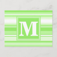 Rayures vert citron monogramme