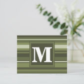 Carte Postale Rayures vert olive Monogram (Debout devant)