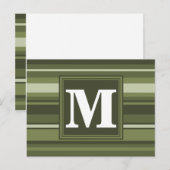 Carte Postale Rayures vert olive Monogram (Devant / Derrière)