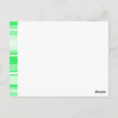 Carte Postale Rayures vert printemps monogramme (Dos)