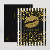 Carte Postale Rayures verticales noires et blanches points en fe (Devant / Derrière)