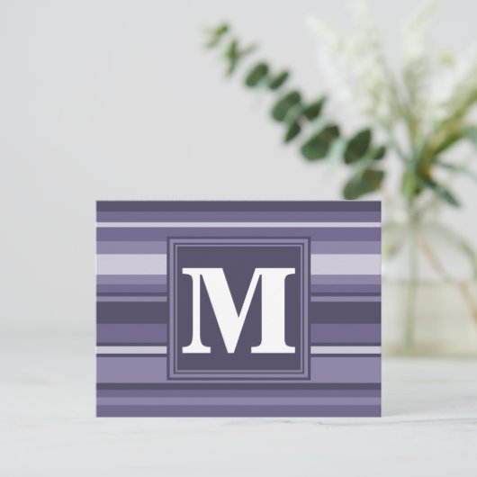 Carte Postale Rayures violettes de cuir monogramme (Debout devant)