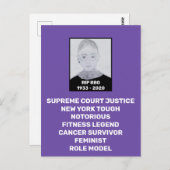 Carte Postale RBG RIP Ruth Bader Ginsburg Hommage (Devant / Derrière)