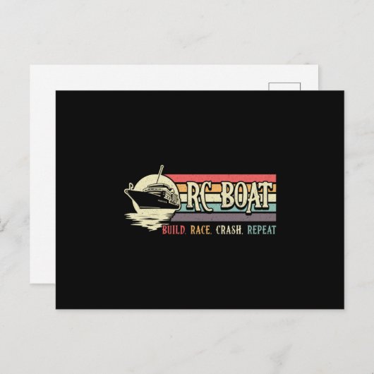 Carte Postale RC Boat Build Race Crash Répétition Modèle RC Boat (Devant / Derrière)