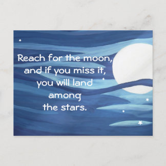 Carte Postale Reach for the Stars Moon Art Citation Inspiration