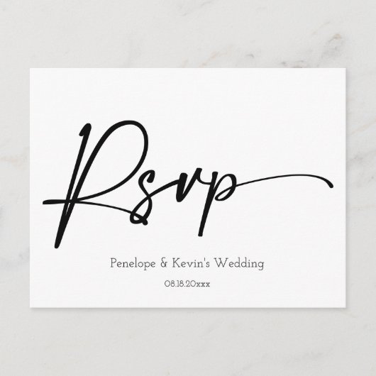 Carte Postale Réaction RSVP de Mariage de code QR minimal modern (Devant)