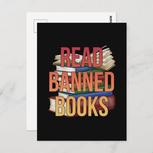Carte Postale Read Banned Books Librarian Bookworm Book Reader (Devant / Derrière)