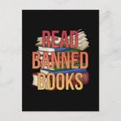 Carte Postale Read Banned Books Librarian Bookworm Book Reader (Devant)
