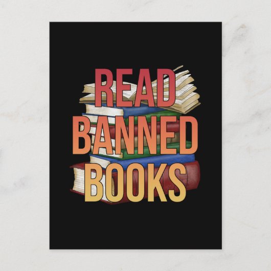 Carte Postale Read Banned Books Librarian Bookworm Book Reader (Devant)