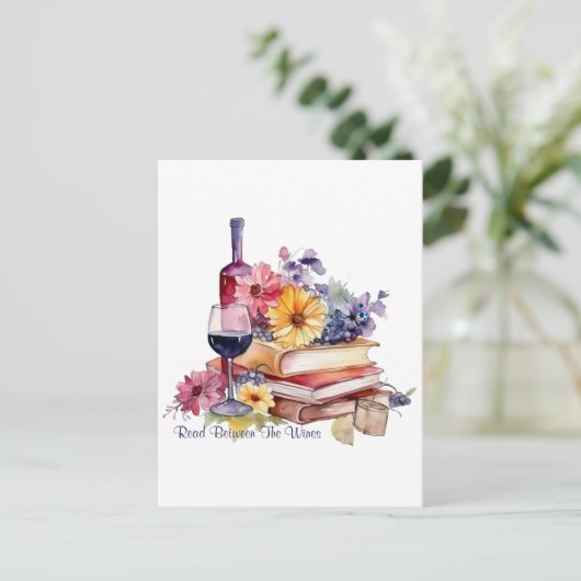 Carte Postale Read Between Wines (Debout devant)