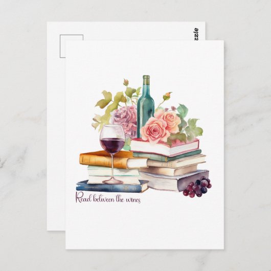Carte Postale Read Between Wines (Devant / Derrière)