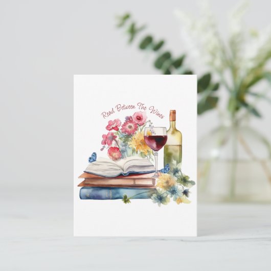 Carte Postale Read Between Wines (Debout devant)