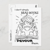 Carte postale Reader Girl Eats (Devant / Derrière)