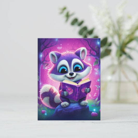 Carte Postale Reader Racoon (Debout devant)