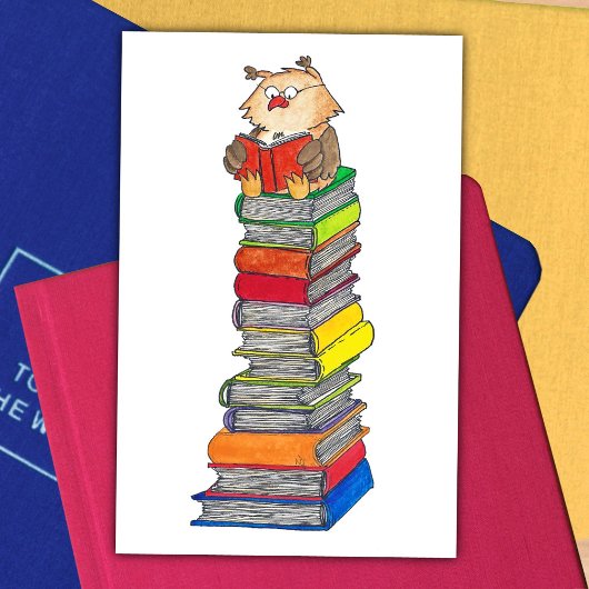 carte postale READING OWL de Nicole Janes