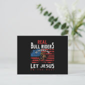 Carte Postale Real Bull Riders USA Drapeau Jesus Rodeo Cowboy Ca (Debout devant)