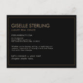 Carte Postale Real Estate Marketing Black Gold  (Dos)