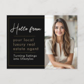 Carte Postale Real Estate Marketing Black Gold  (Devant)