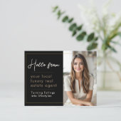 Carte Postale Real Estate Marketing Black Gold  (Debout devant)