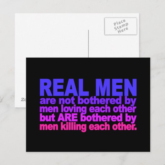 Carte postale Real Men (Devant / Derrière)