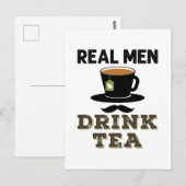 Carte Postale Real Men Drink Tea Cool Tea Drinker Lover (Devant / Derrière)