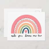 Carte Postale Réalisez Vos Rêves Arc-en-Ciel (Devant / Derrière)