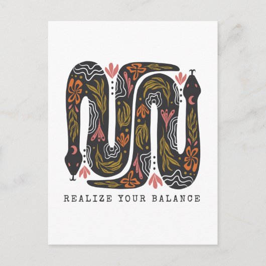 Carte Postale Réalisez votre équilibre floral Serpents (Devant)