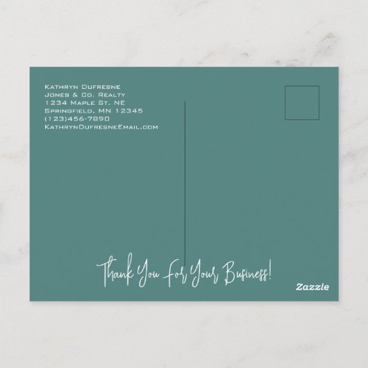 Carte postale Realtor/Assurance Winter Foliing Hol (Dos)