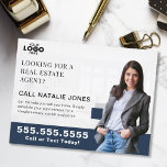 Carte Postale Realtor Farming Mailer Real Estate Marketing Logo<br><div class="desc">Strengthen your presence in the community with this customizable real estate postcard, perfect for connecting with potential home sellers and showcasing your expertise. Featuring space to upload your logo and include a professional photo, this sleek design adds a personal and polished touch to your marketing strategy. Ideal for real estate...</div>