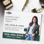 Carte Postale Realtor Farming Mailer Real Estate Marketing Logo<br><div class="desc">Capture attention in your target neighborhood with this striking emerald green real estate postcard, designed to elevate your farming campaigns. Perfect for showcasing your expertise and connecting with potential home sellers, this postcard lets you upload your logo and photo for a personalized, professional touch. The elegant emerald green backdrop adds...</div>