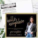 Carte Postale Realtor Mailer Immobilier Marketing Agricole Bonjo<br><div class="desc">Le Realtor Mailer Real Estate Marketing Farming Hello Postcard, un outil élégant et efficace conçu pour élever vos campagnes de marketing immobilier. Cette carte postale élégante, aux couleurs noir et or sophistiquées, est conçue pour créer une forte impression. Idéale pour les agents immobiliers qui souhaitent se présenter au quartier, cette...</div>