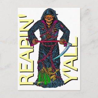 Carte Postale Reapin' Y'all Roboté Squelette