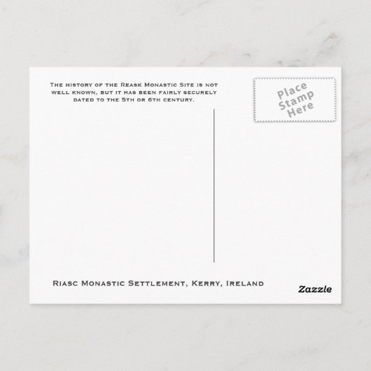Carte Postale Reask Monastic Site, Kerry Irlande (Dos)