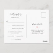 Carte Postale Rebecca Simple Elegant Repas Choix RSVP Mariage (Dos)