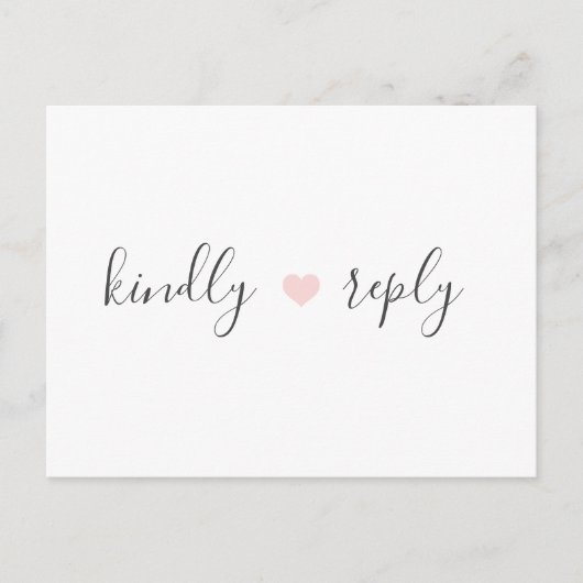 Carte Postale Rebecca Simple Elegant Repas Choix RSVP Mariage (Devant)