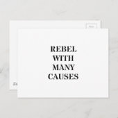 Carte Postale Rebel avec de nombreuses causes (Devant / Derrière)