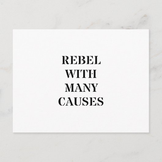 Carte Postale Rebel avec de nombreuses causes (Devant)