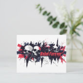 Carte Postale "Rebel Forever" - Edgy Skull Design graphique (Debout devant)