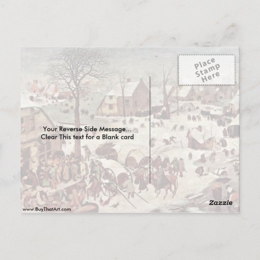 Carte Postale Recensement À Bethléem Par Bruegel A. Piètre (Dos)