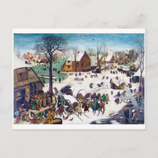 Carte Postale Recensement à Bethléem, Pieter Bruegel (Devant)